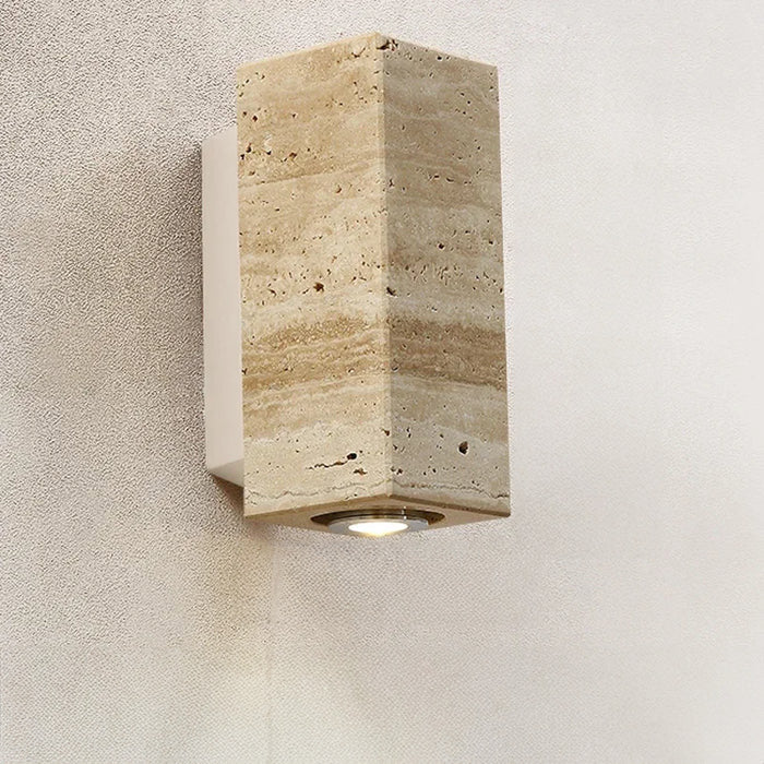 Aplique de pared de piedra con diseño de travertino natural