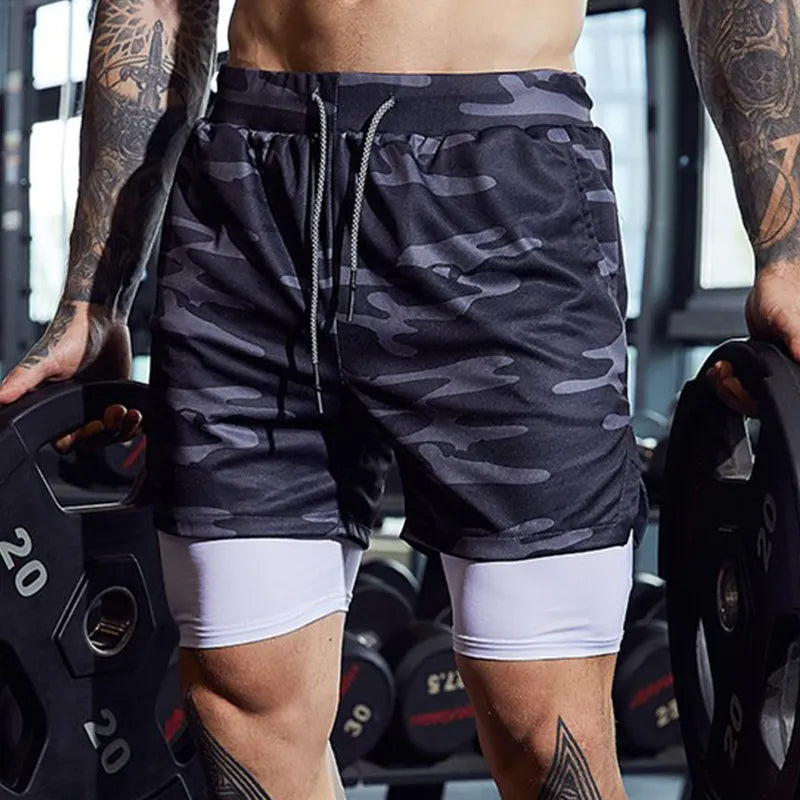 Gym Shorts with Phone Pocket and Liner