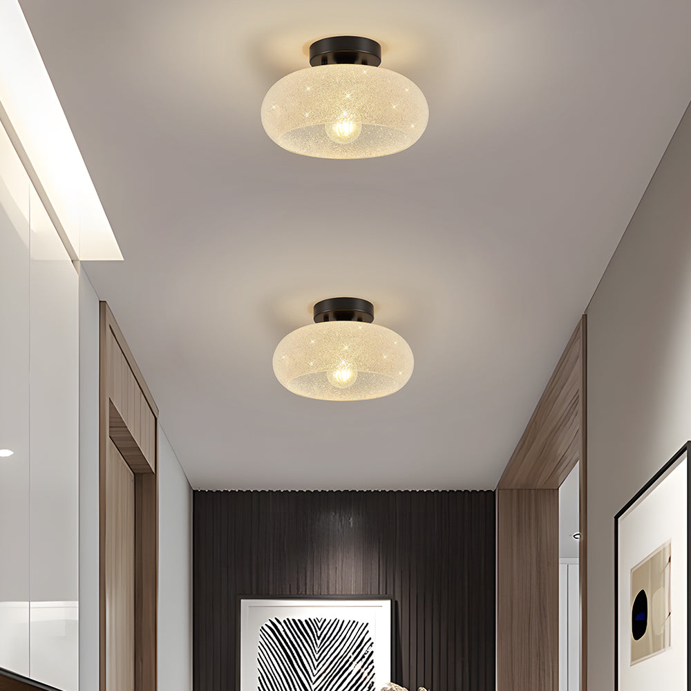 Lampada da soffitto in vetro moderna a plafone semi incassata