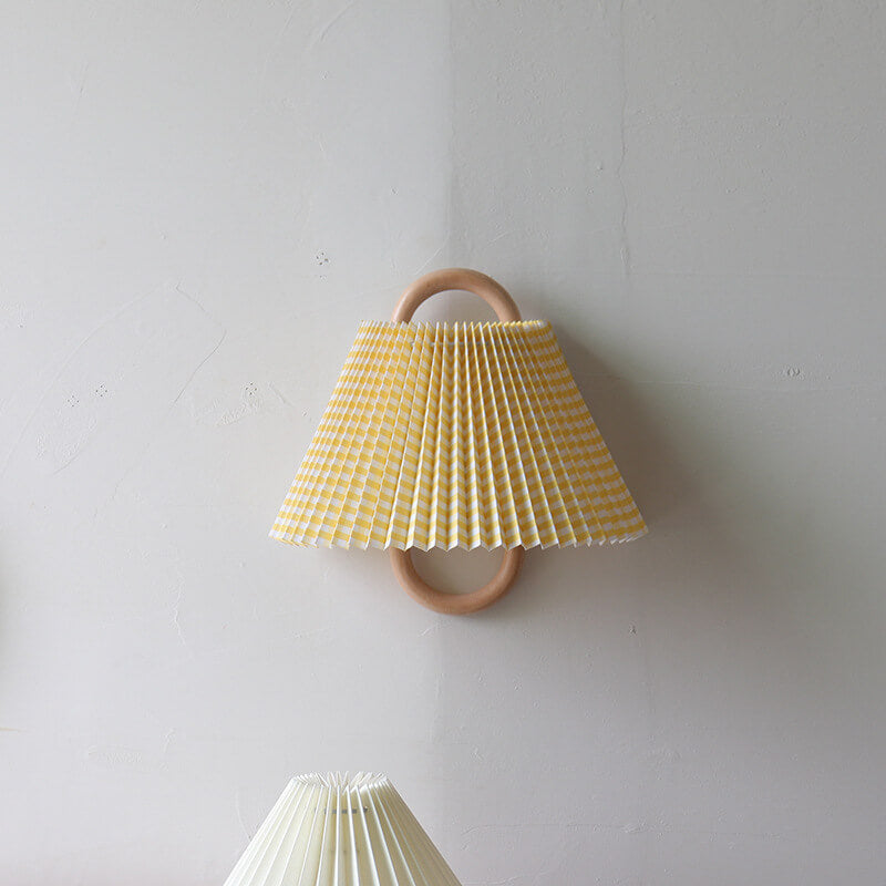 Wandlampe Modern Holz Stoff Wandleuchte Lampe