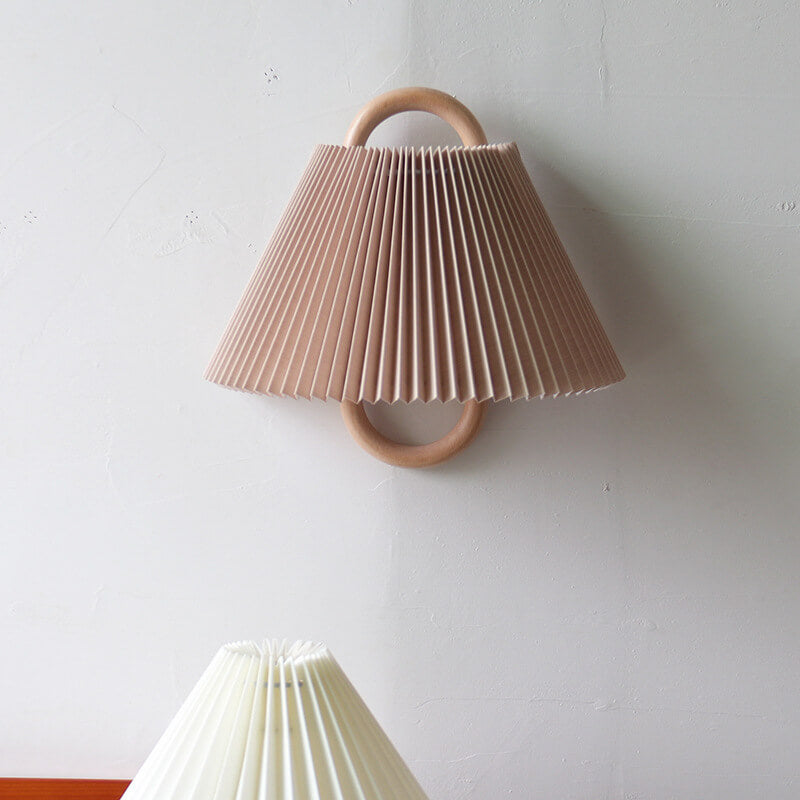 Wandlampe Modern Holz Stoff Wandleuchte Lampe
