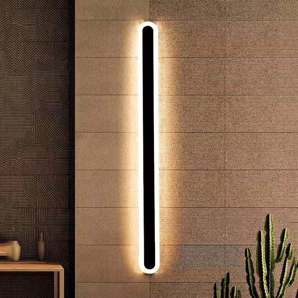 Lámpara de pared para exterior moderna, negra, resistente al agua