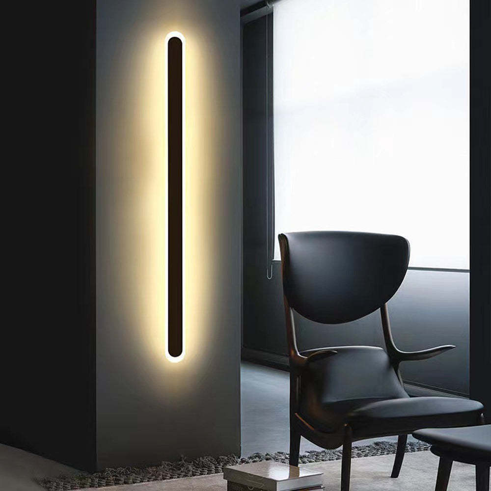 Lámpara de pared para exterior moderna, negra, resistente al agua