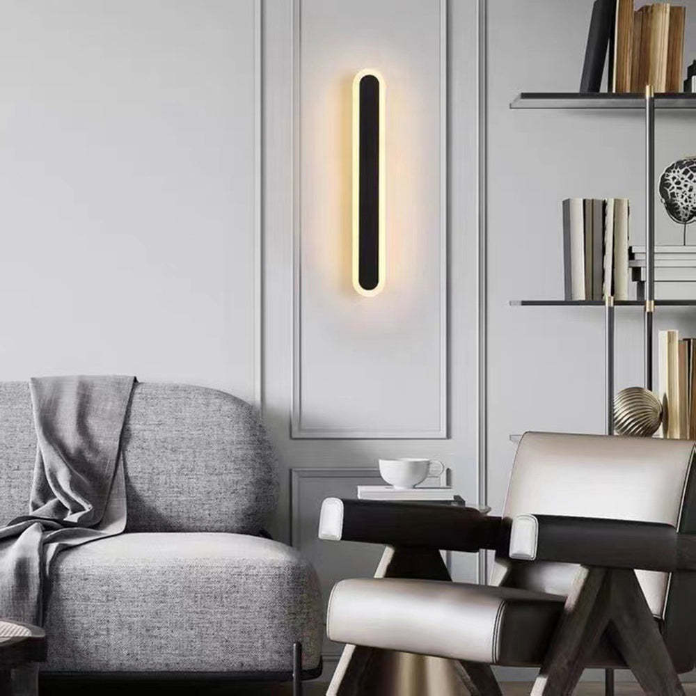 Lámpara de pared para exterior moderna, negra, resistente al agua