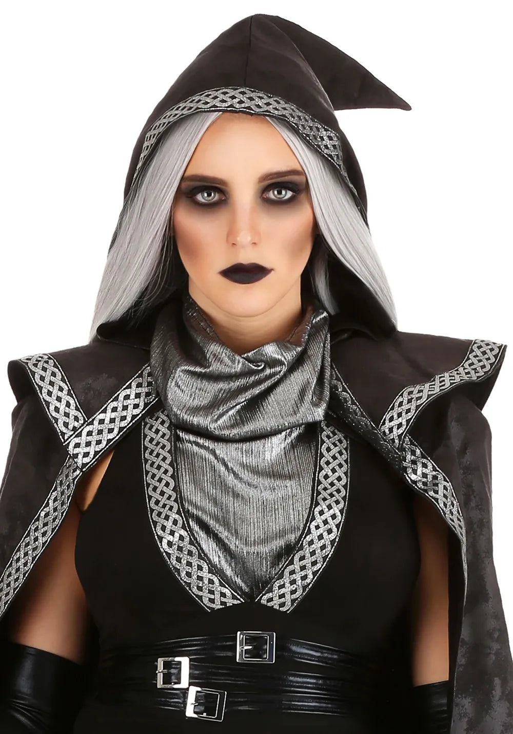 Disfraz gótico de Halloween para mujer | Malla con abertura larga