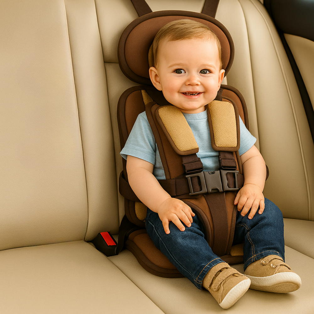 Booster Seat Safety Harness Padded Travel Car Seat Portable Slim Compact