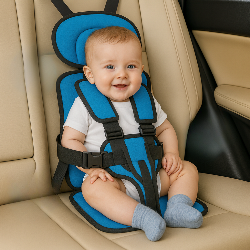 Booster Seat Safety Harness Padded Travel Car Seat Portable Slim Compact