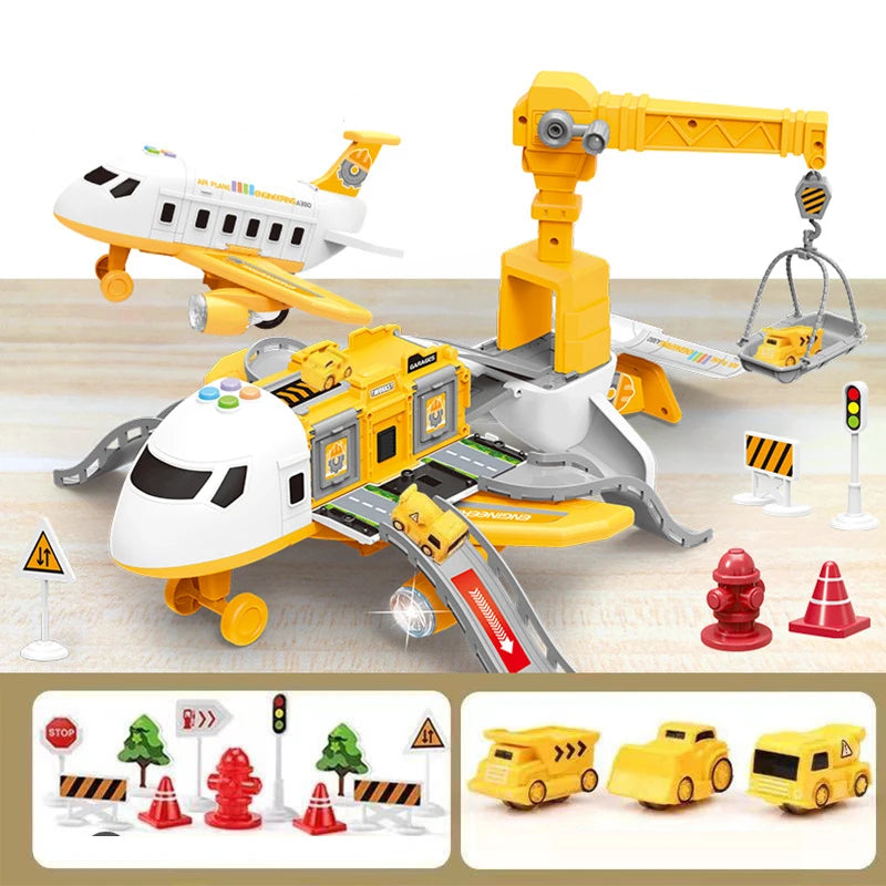 Set de juguetes de vehículos para niños en el aeropuerto