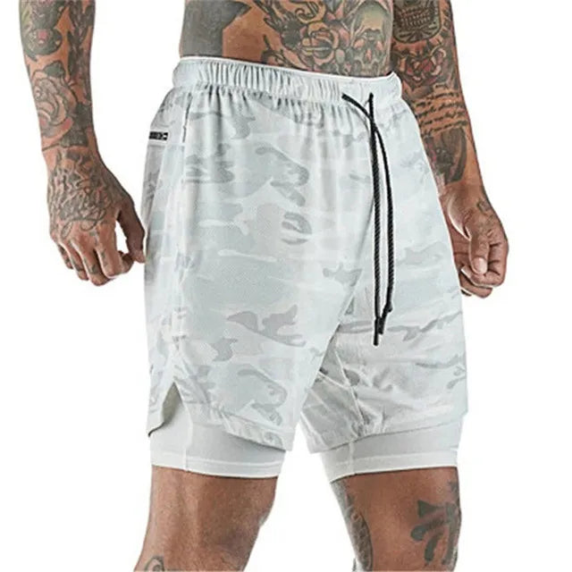 Gym Shorts with Phone Pocket and Liner