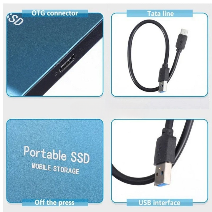 Portable SSD 2TB Hard Drive External Storage Compact Fast Best Quality