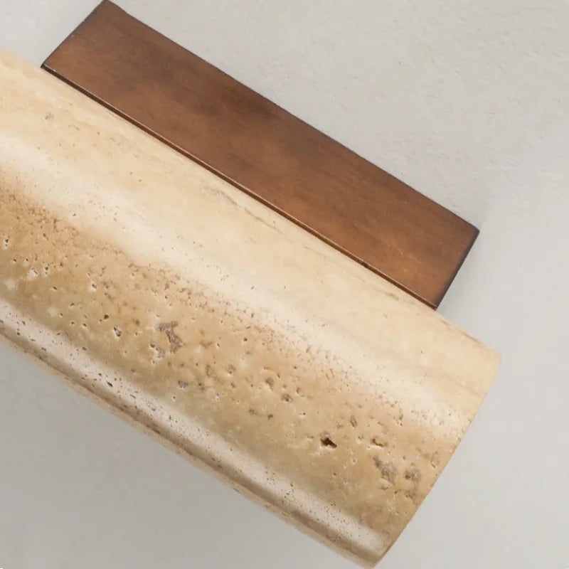 Aplique de pared de piedra con diseño de travertino natural