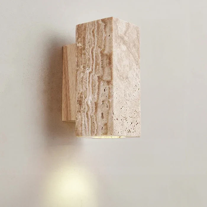 Aplique de pared de piedra con diseño de travertino natural