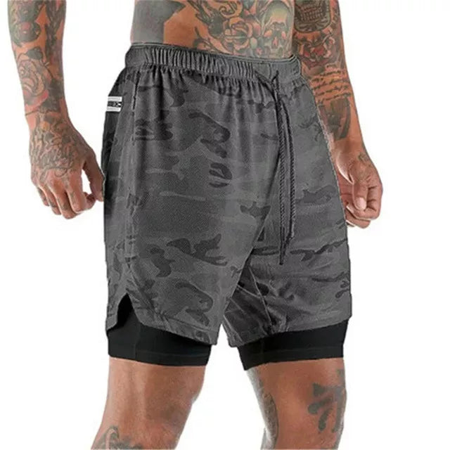 Gym Shorts with Phone Pocket and Liner