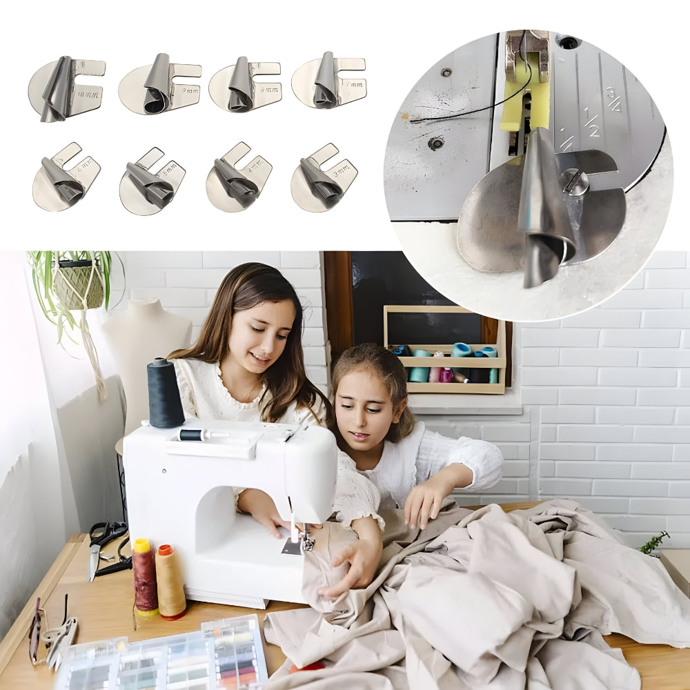 Juego de prensatelas para dobladillos de acero inoxidable para máquina de coser