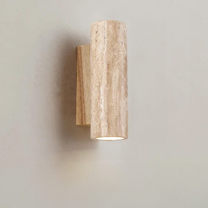Aplique de pared de piedra con diseño de travertino natural