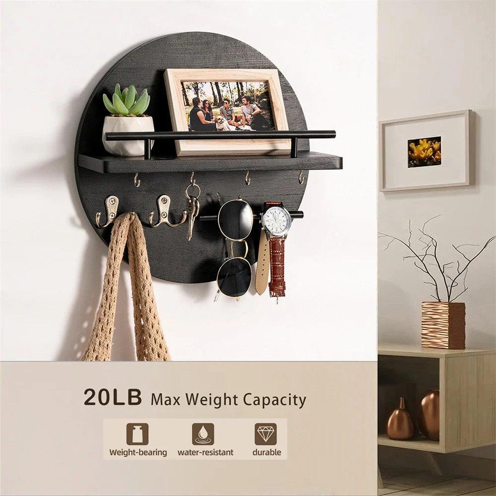 Wall Mounted Wooden Key Holder Rack