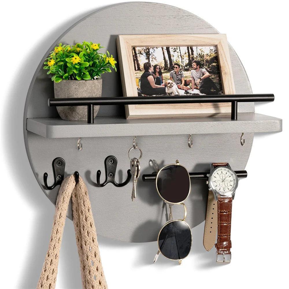 Wall Mounted Wooden Key Holder Rack