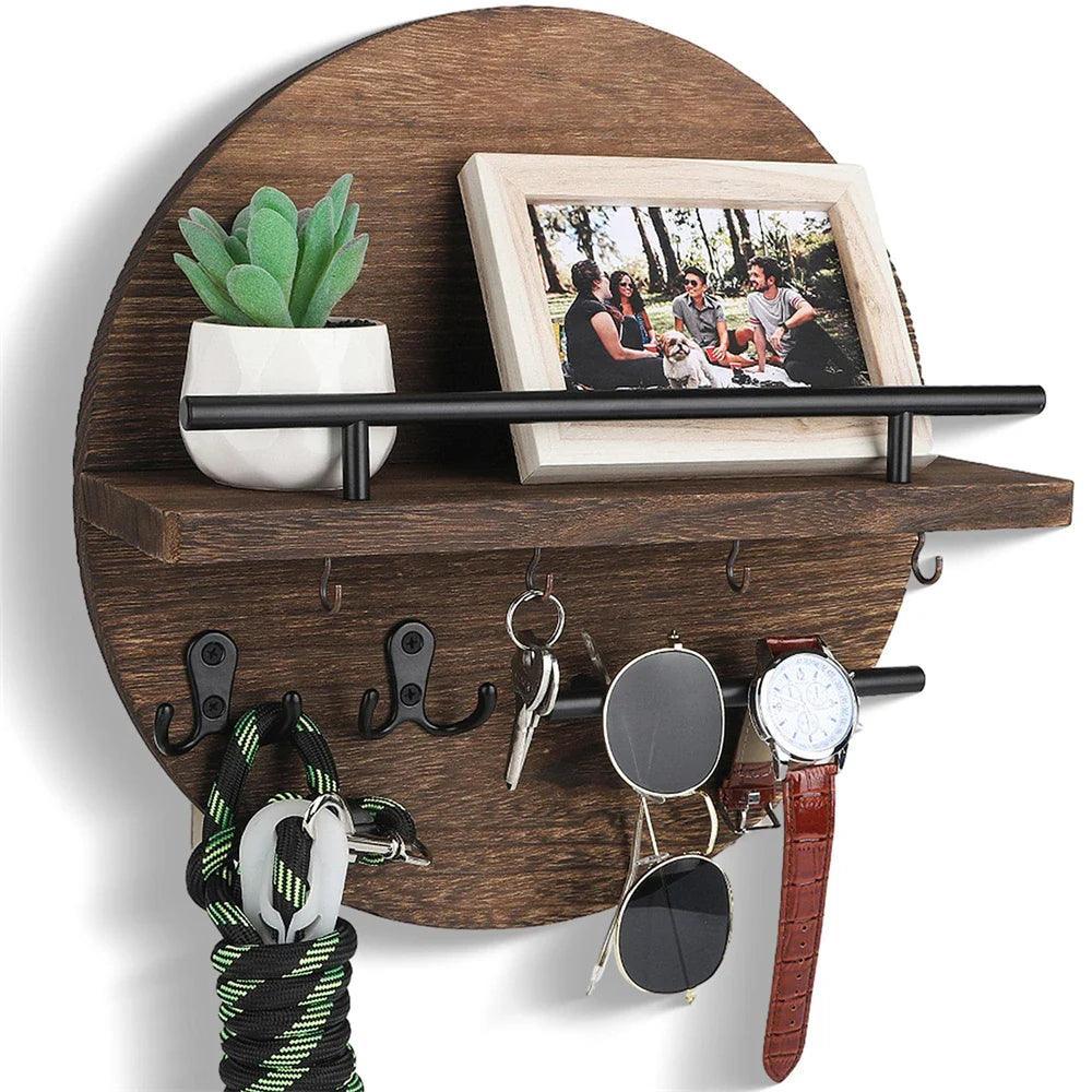 Wall Mounted Wooden Key Holder Rack