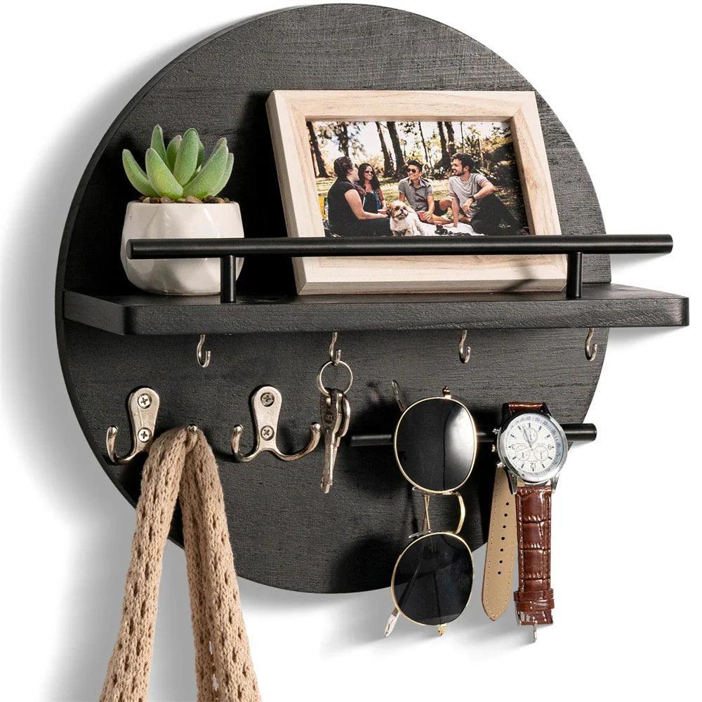 Wall Mounted Wooden Key Holder Rack