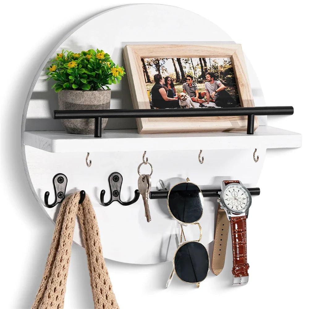 Wall Mounted Wooden Key Holder Rack