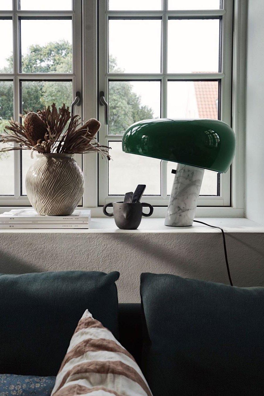Table Lamp Marble Base Modern Metal Shade