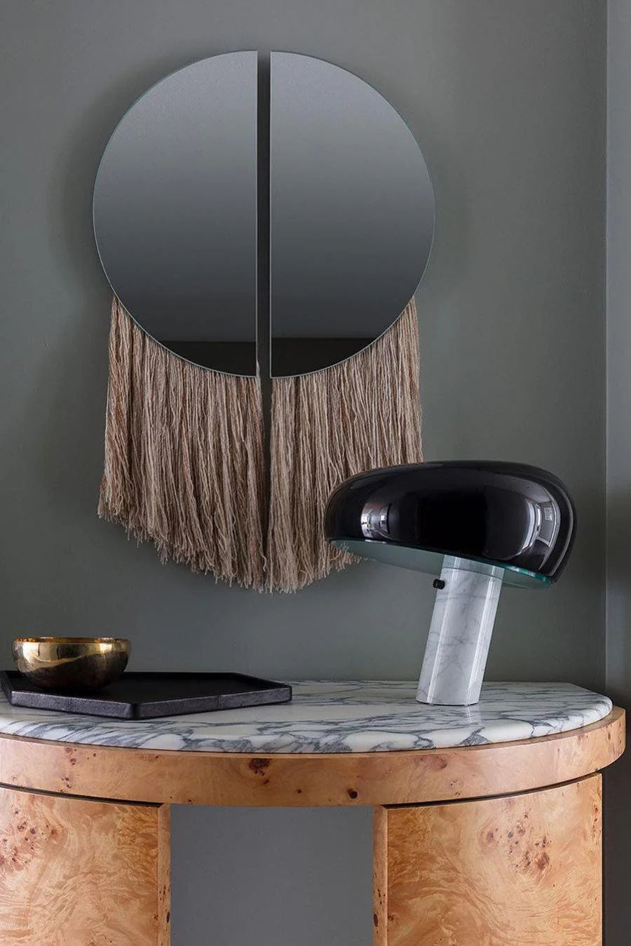 Table Lamp Marble Base Modern Metal Shade