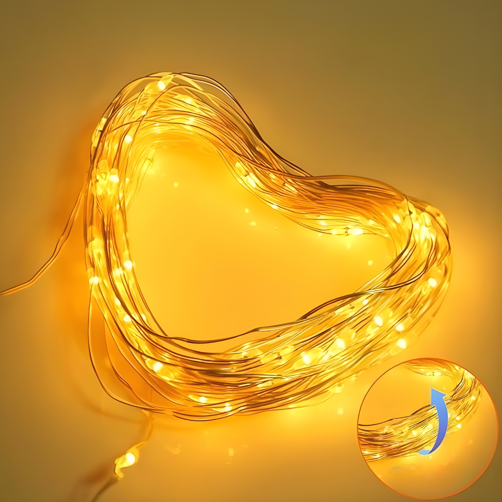 Luces solares en cadena para exteriores impermeables decoración de jardín con LED