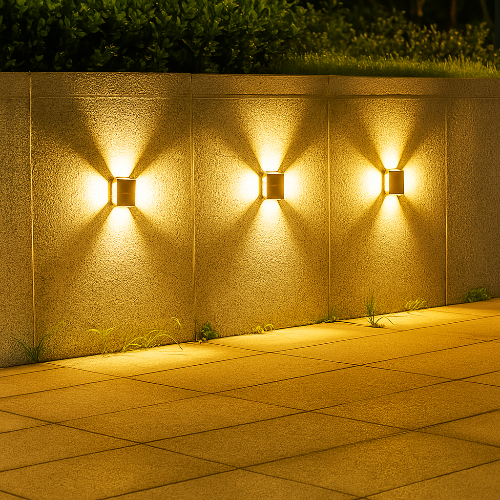 Lampada da parete solare moderna impermeabile LED da giardino per esterni