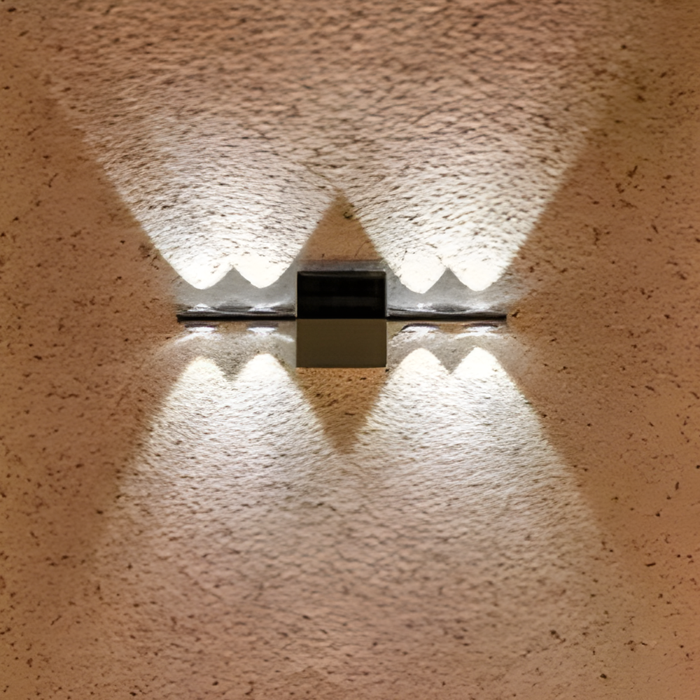 Lámpara de pared solar impermeable moderna para jardín y cerca exterior