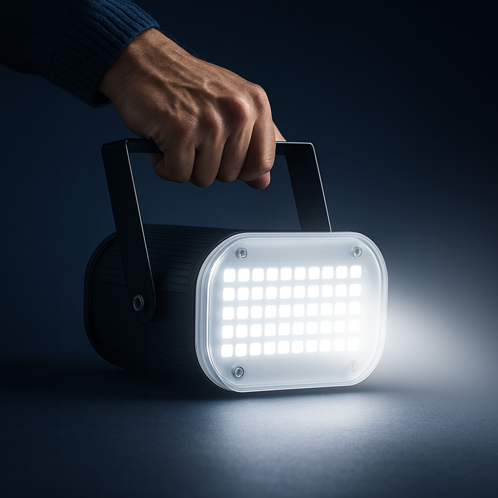 Biała lampa stroboskopowa Halloween LED aktywowana dźwiękiem imprezowa 48 LED regulowana