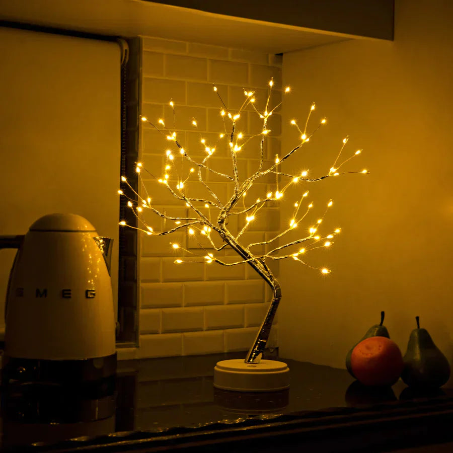 Lámpara de noche con luces de hadas en forma de rama de árbol
