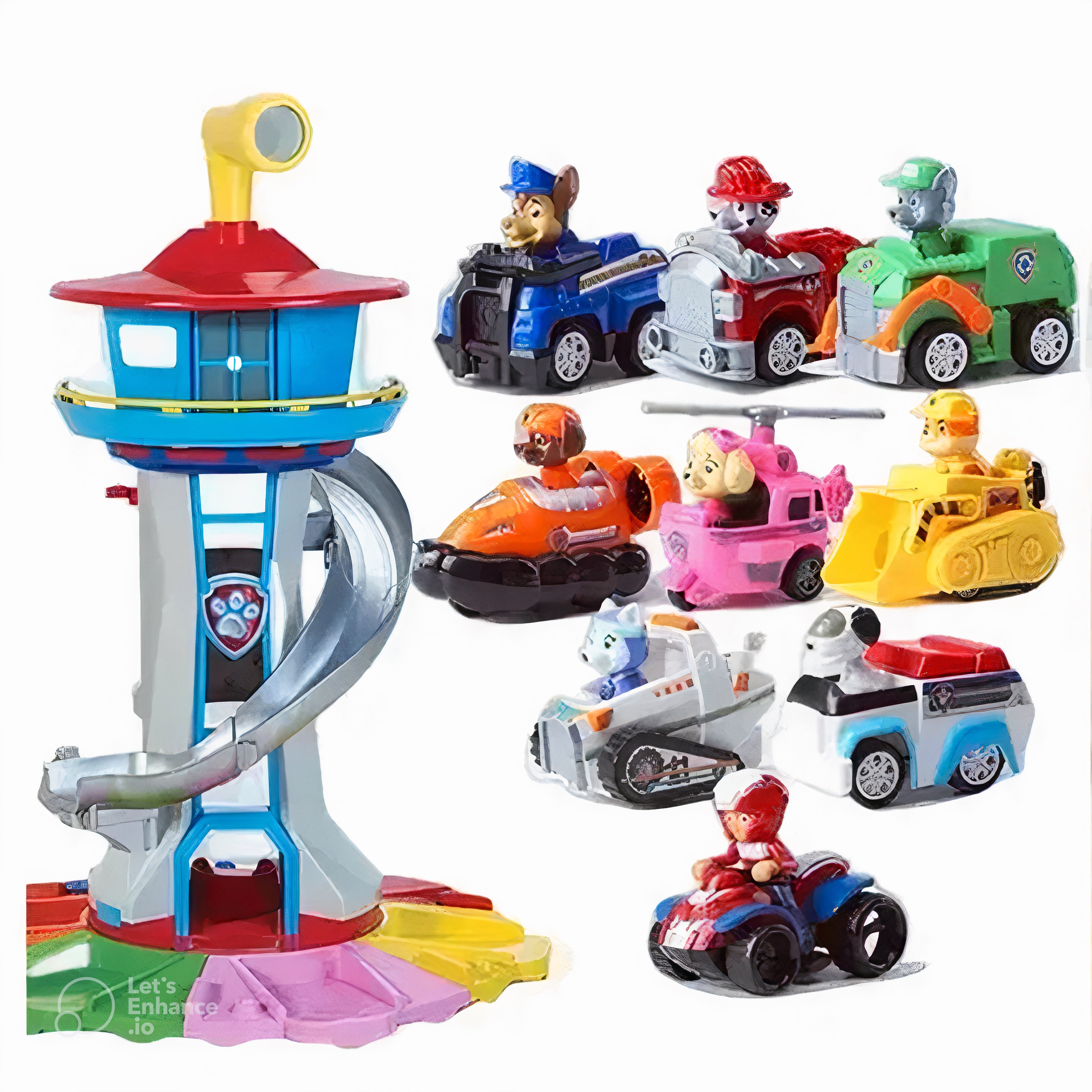 Juego infantil con coches y tobogán