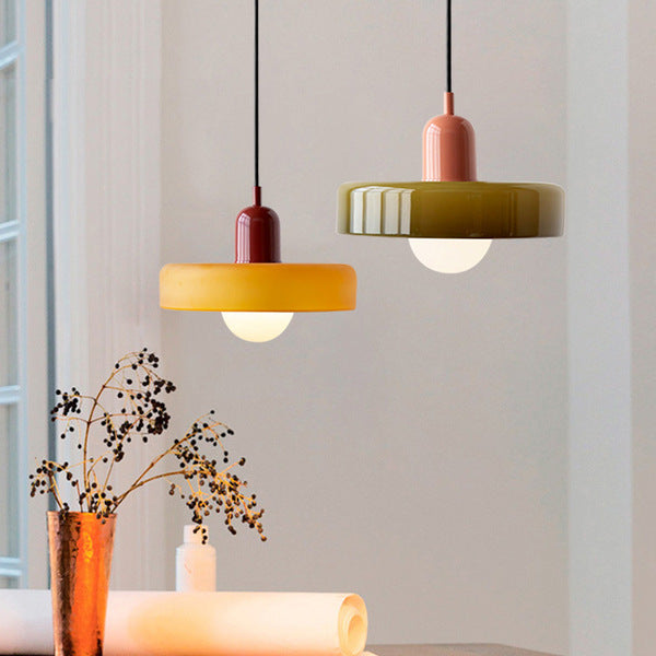 Lampada a sospensione in vetro colorato per case moderne