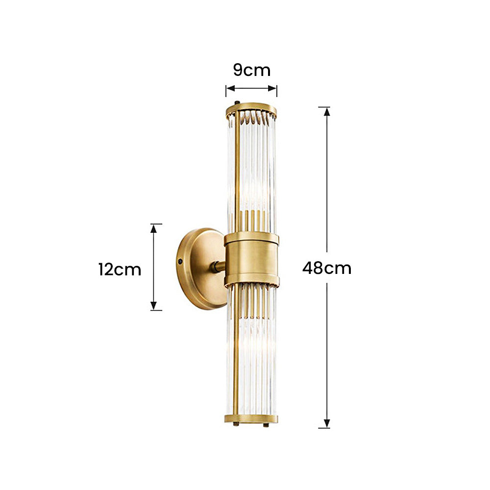 Aplique de pared LED de cristal dorado para interiores