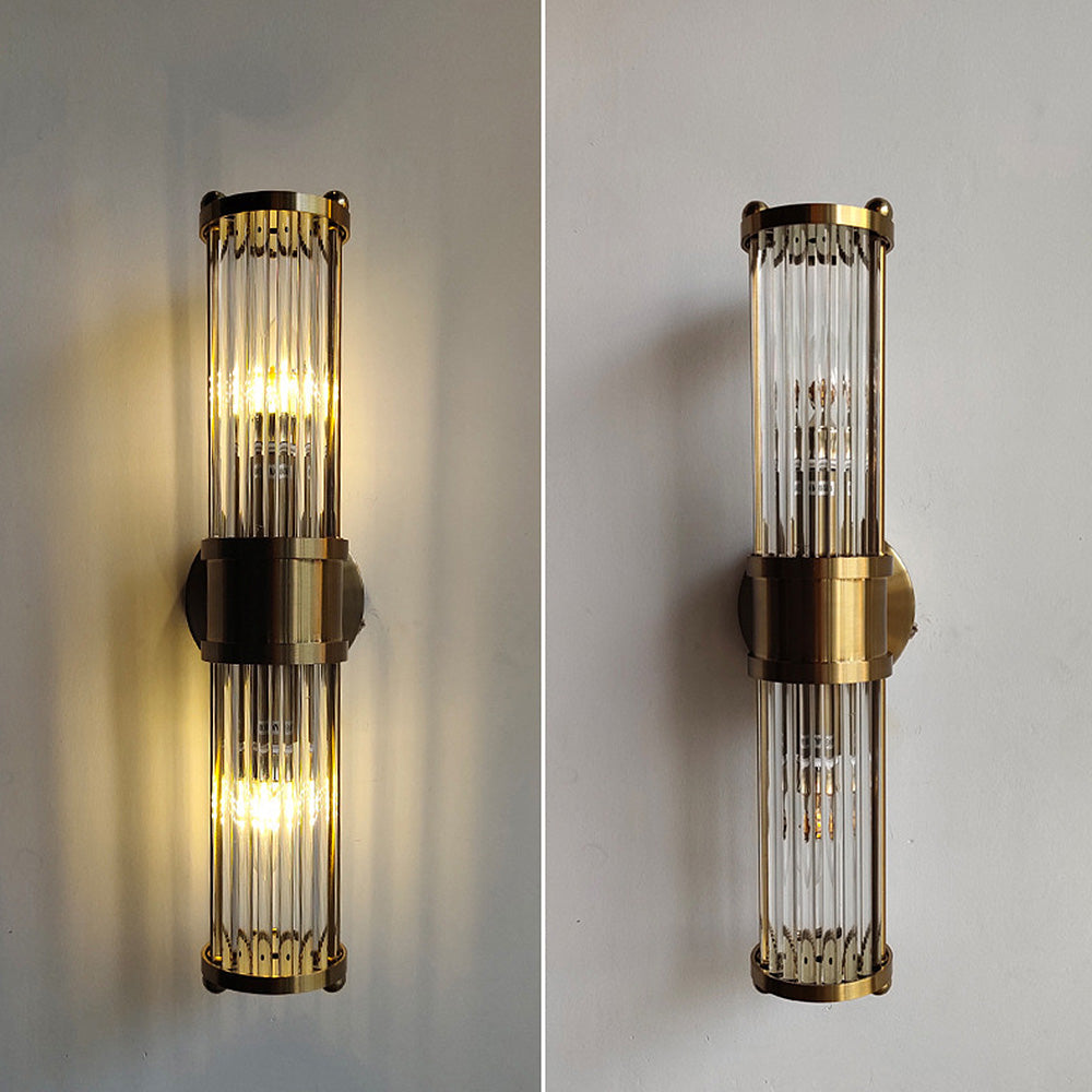 Aplique de pared LED de cristal dorado para interiores