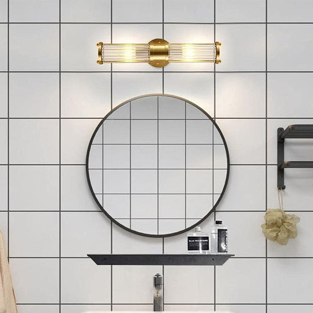 Aplique de pared LED de cristal dorado para interiores
