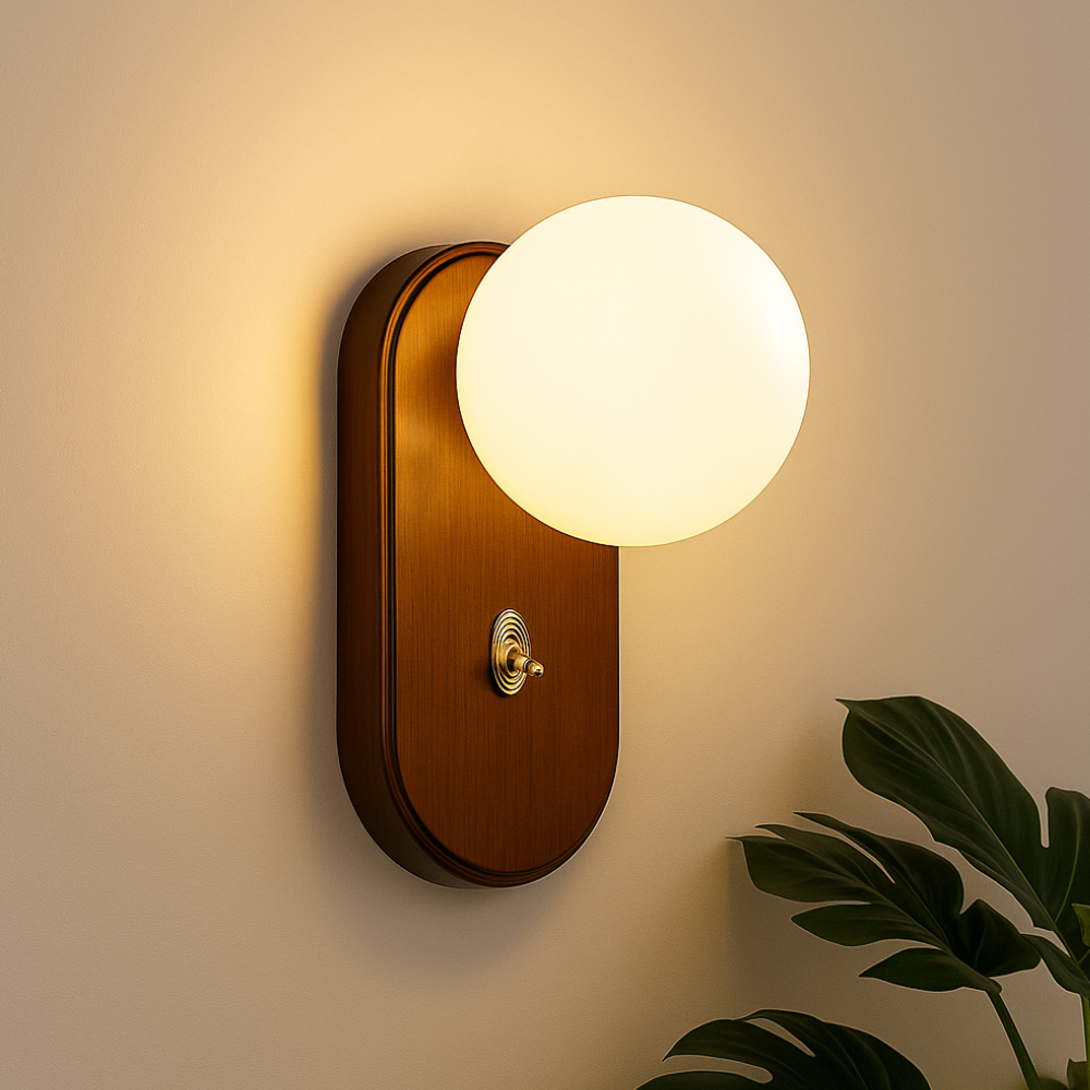 Applique da parete LED Luci Rustiche in legno e ferro Lampada da camera da letto calda