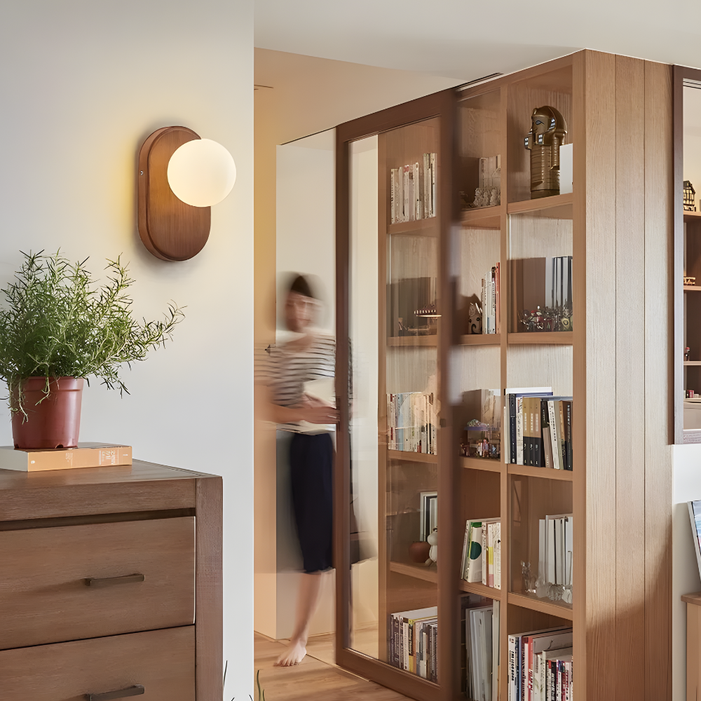 Wandlampe LED-Leuchten Rustikales Holz Eisen Warmes Schlafzimmerlampe