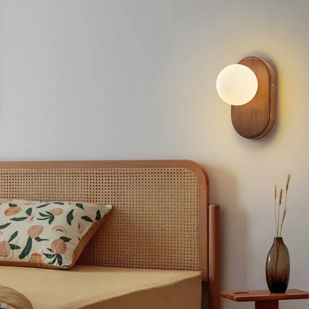 Wandlampe LED-Leuchten Rustikales Holz Eisen Warmes Schlafzimmerlampe