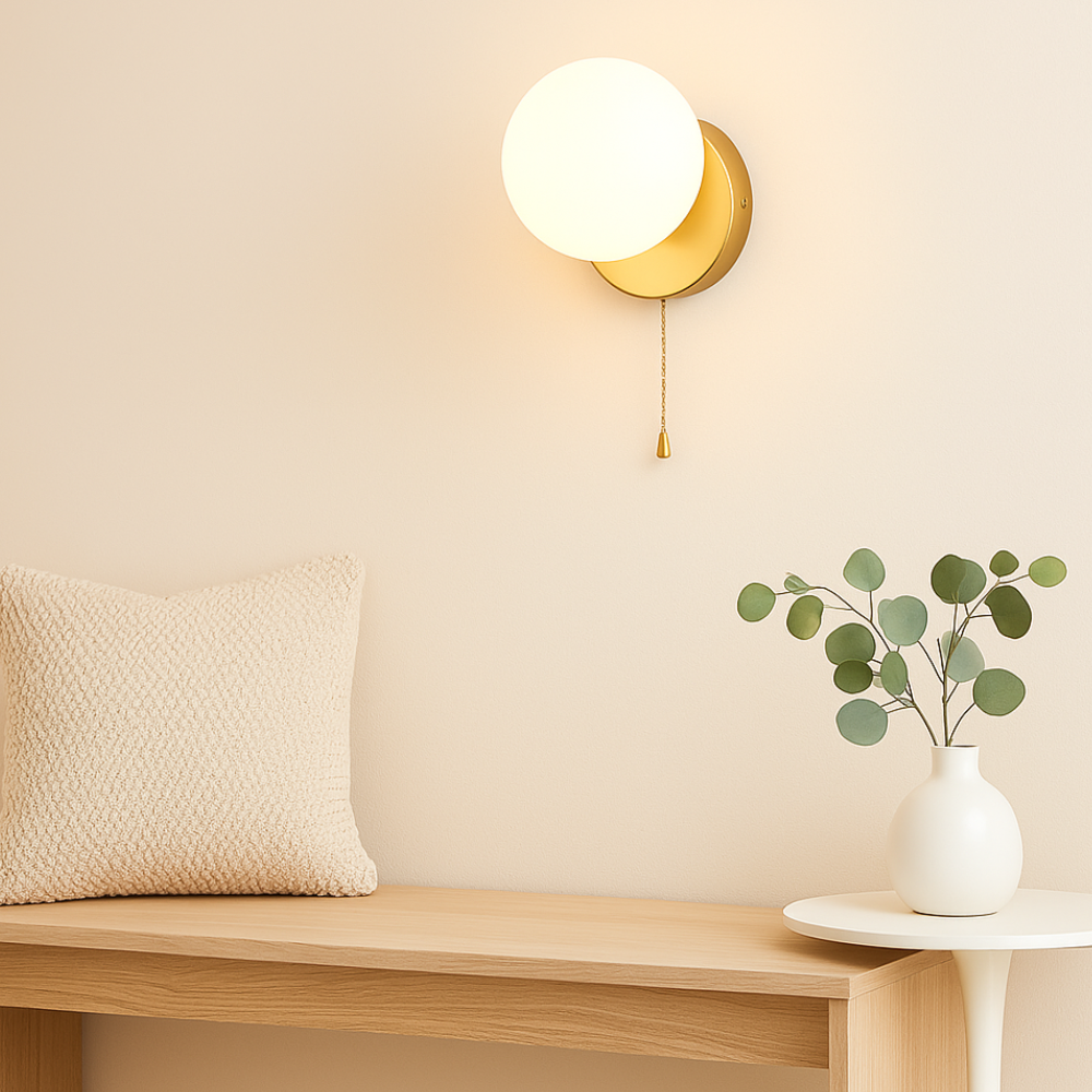 Applique da parete moderna con globo di vetro lampada LED da interno