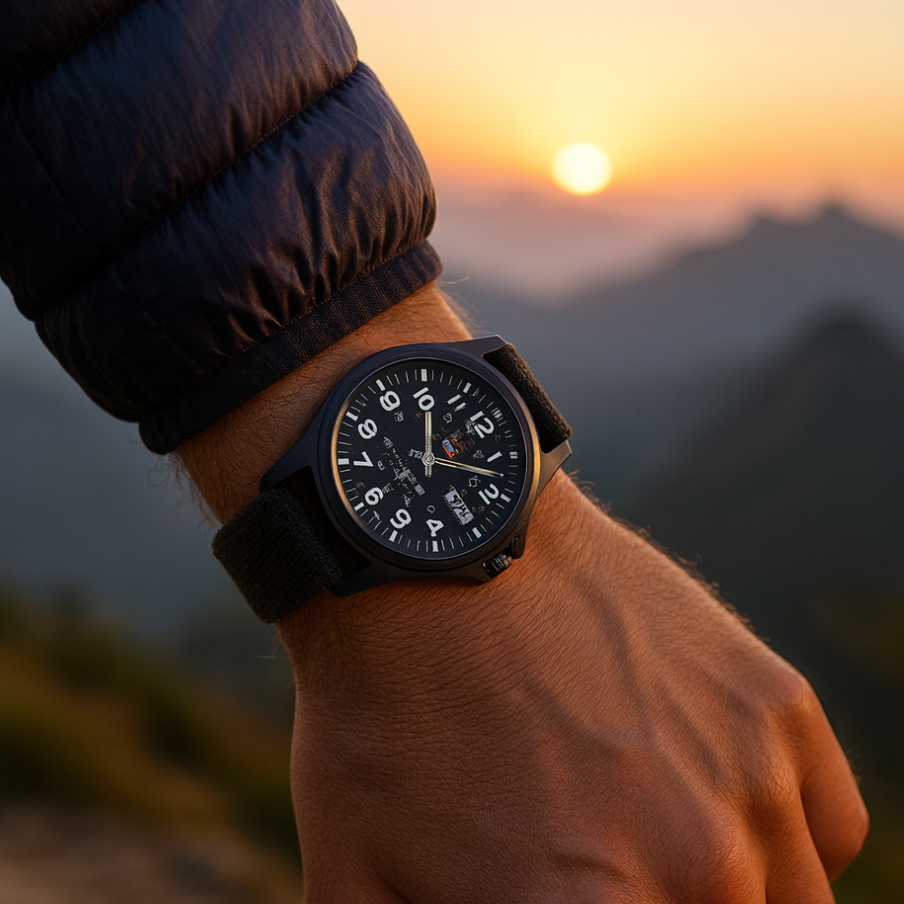 Reloj táctico militar resistente impermeable al aire libre brújula barómetro a prueba de golpes