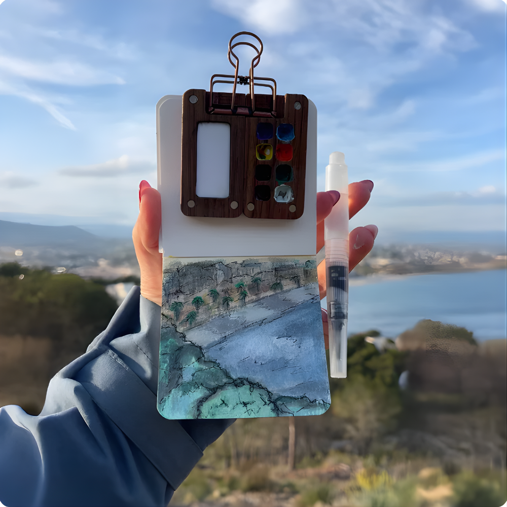 Set de viaje de acuarelas Kit de arte portátil Pinturas premium compactas