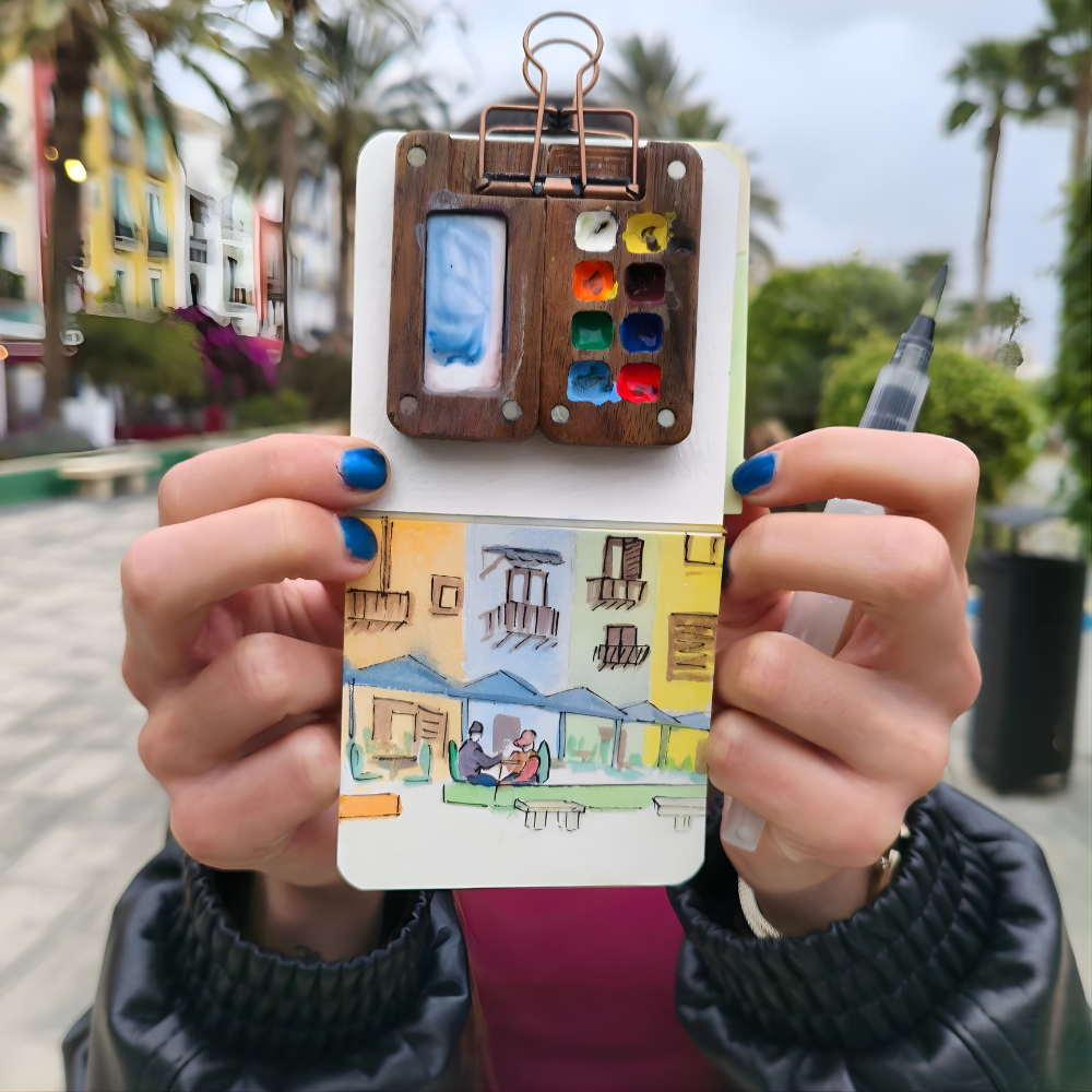 Set de viaje de acuarelas Kit de arte portátil Pinturas premium compactas