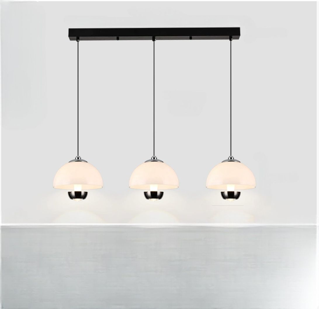 Lampada a sospensione con paralume in vetro per cucina plafoniera
