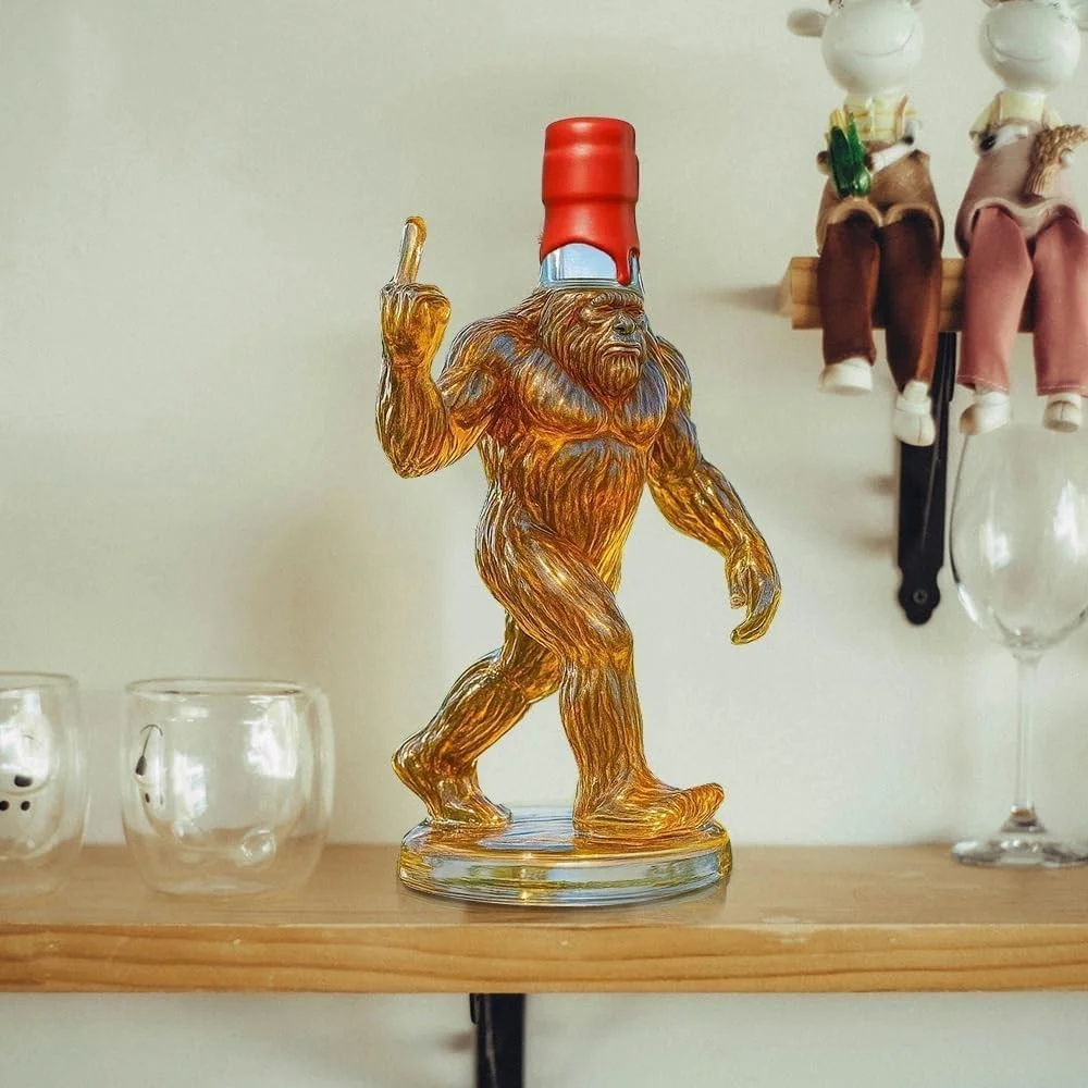 Whiskey Decanter Funny Bigfoot Glass Bottle