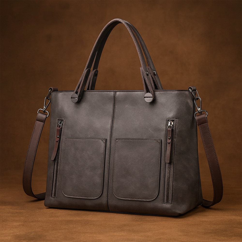 Women’s Leather Tote Handbag Shoulder Crossbody Multi Compartments