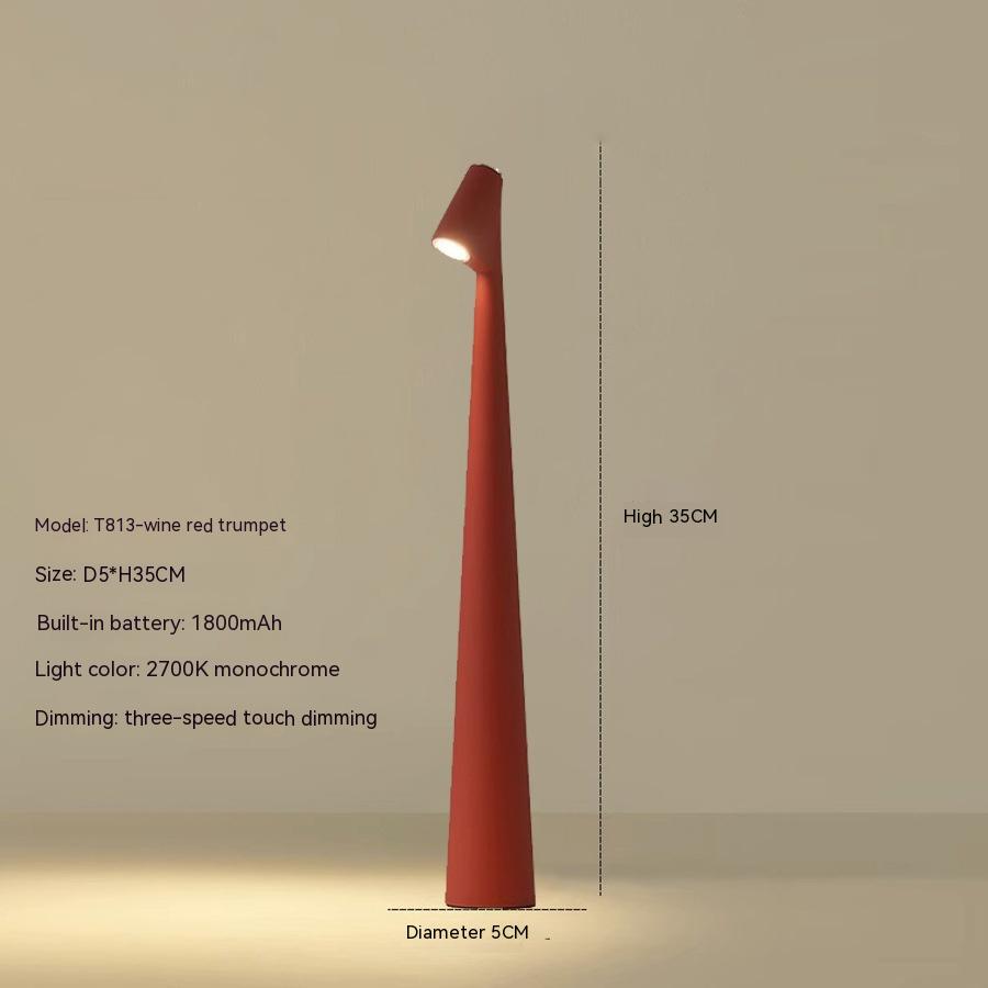 Table Lamp Modern Red Metal LED Light