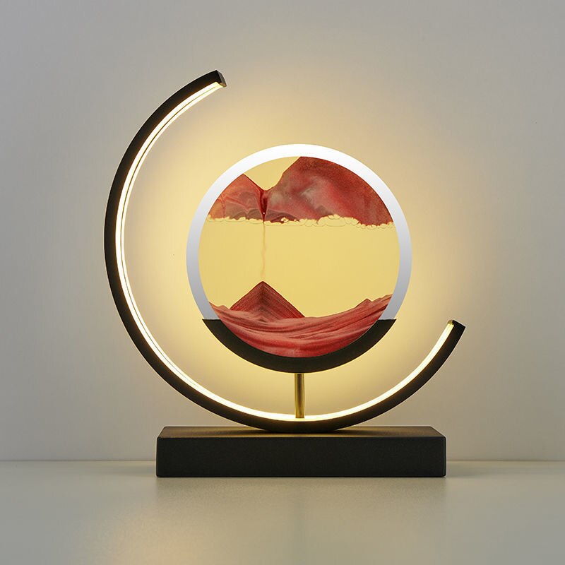Lámpara de noche moderna LED con arte de arena