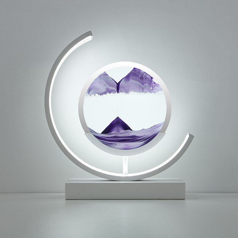 Lámpara de noche moderna LED con arte de arena