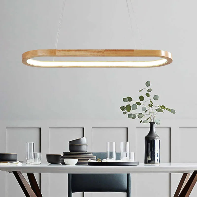 Lámpara colgante LED de madera para techo